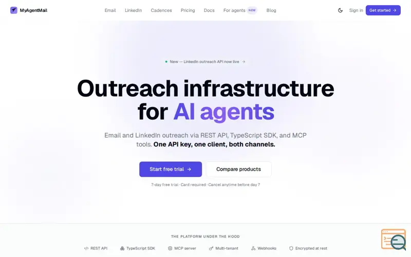 Screenshot of MyAgentMail