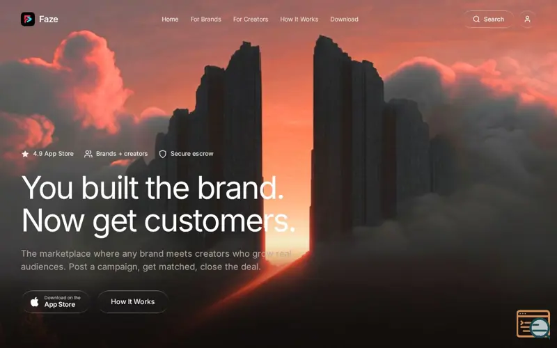 Screenshot of Faze Marketing