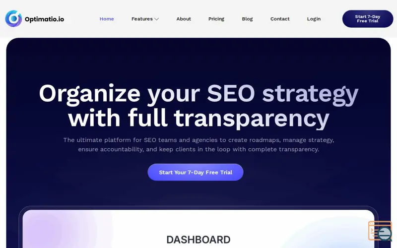 Screenshot of Optimatio.io
