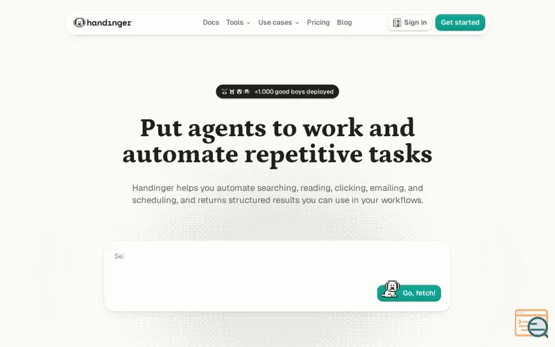 Screenshot of Handinger