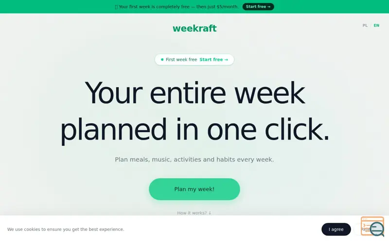 Screenshot of weekraft - Gamified week planner