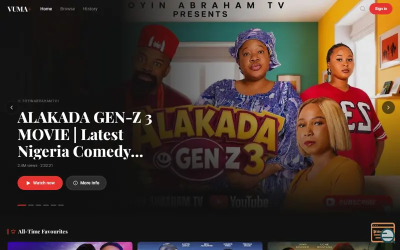 Screenshot of Vuma+