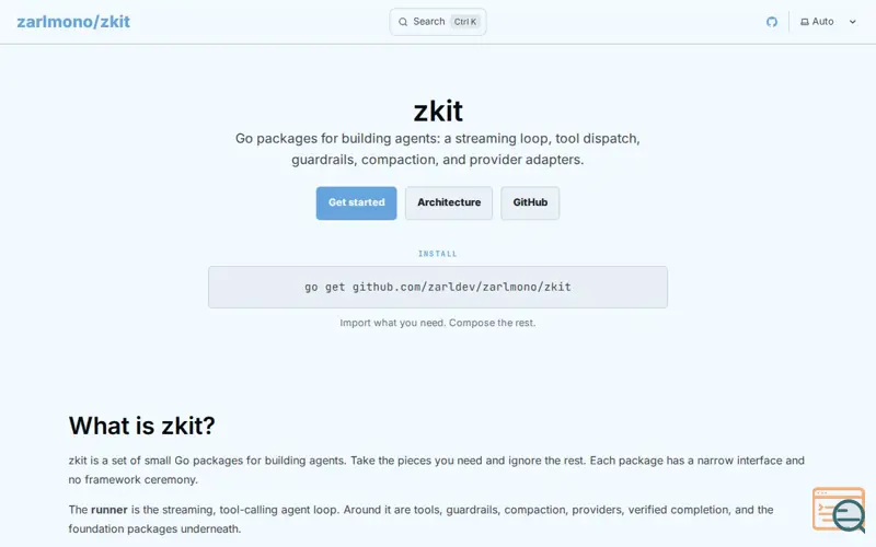 Screenshot of Zkit