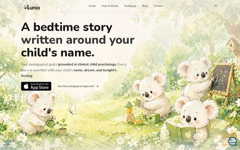 Screenshot of Lunia Stories: AI Bedtime Storyteller