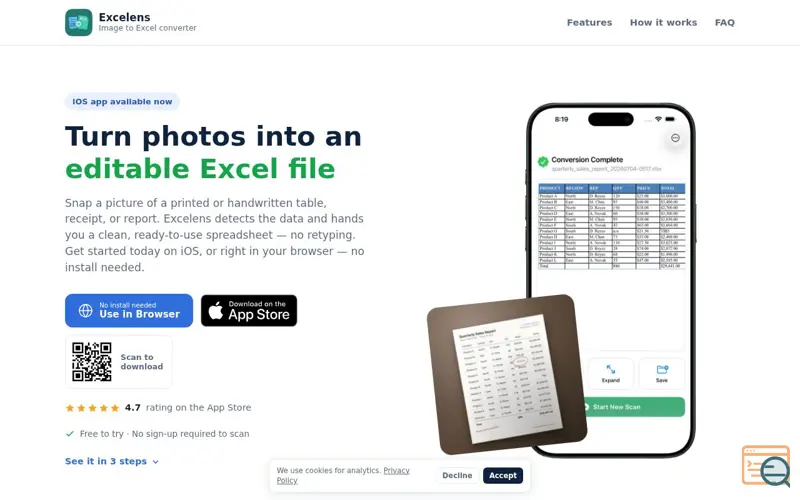 Screenshot of Excelens