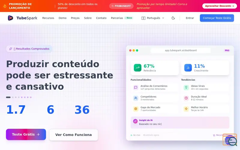 Screenshot of TubeSpark