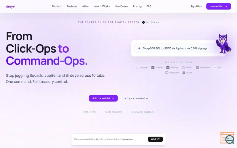 Screenshot of dreyv, a launch using Orchids
