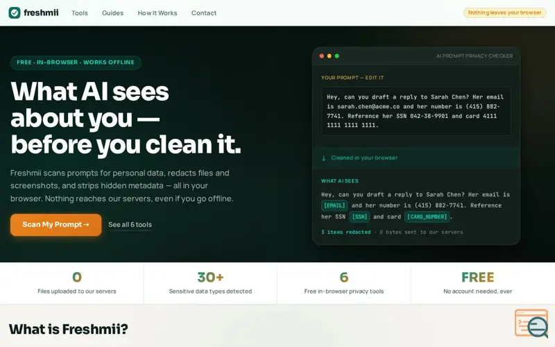 Screenshot of freshmii