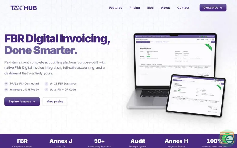 Screenshot of TaxHub