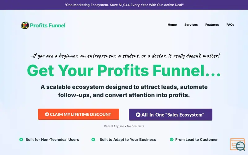 Screenshot of Profits Funnel