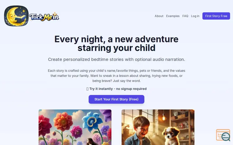 Screenshot of TuckMeIn