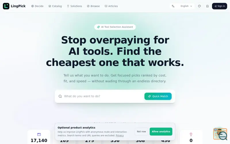 Screenshot of LingPick