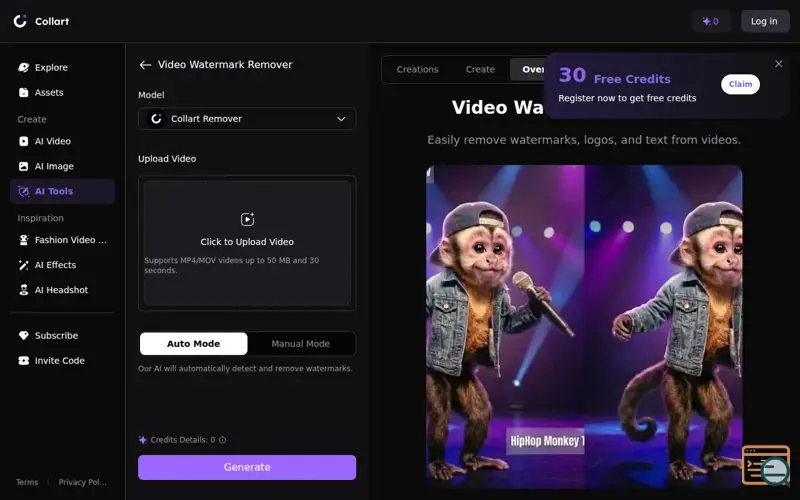 Screenshot of Collart Video Watermark Remover