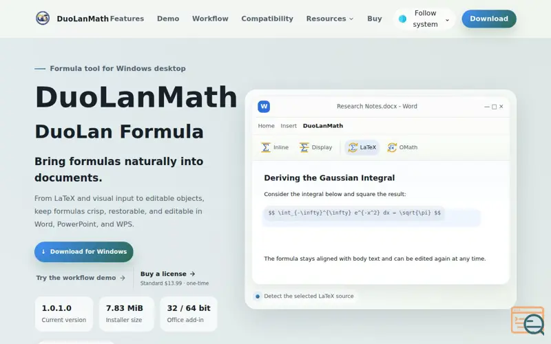 Screenshot of DuoLanMath