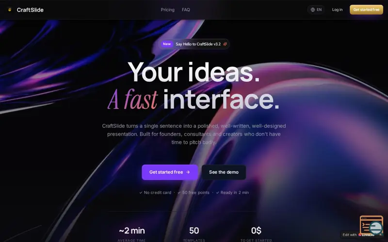 Screenshot of CraftSlide