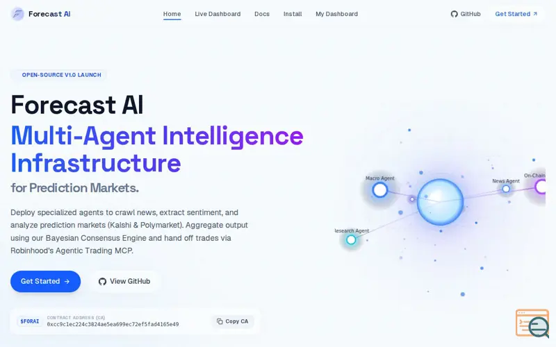 Screenshot of Forecast AI | Multi-Agent Intelligence Infrastructure