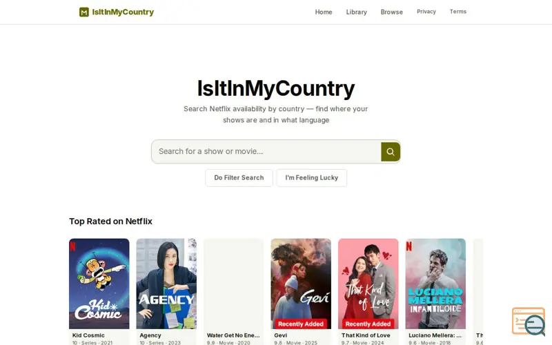 Screenshot of IsItInMyCountry