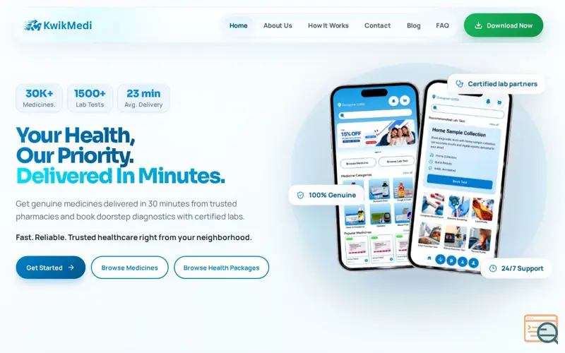 Screenshot of KwikMedi, a launch using Zoho