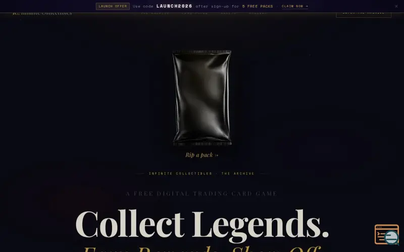 Screenshot of Infinite Collectibles