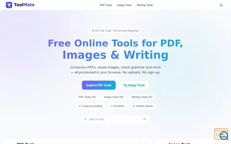Screenshot of ToolMate