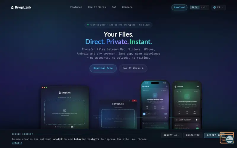 Screenshot of DropLink