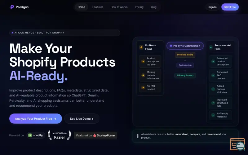 Screenshot of Prodync