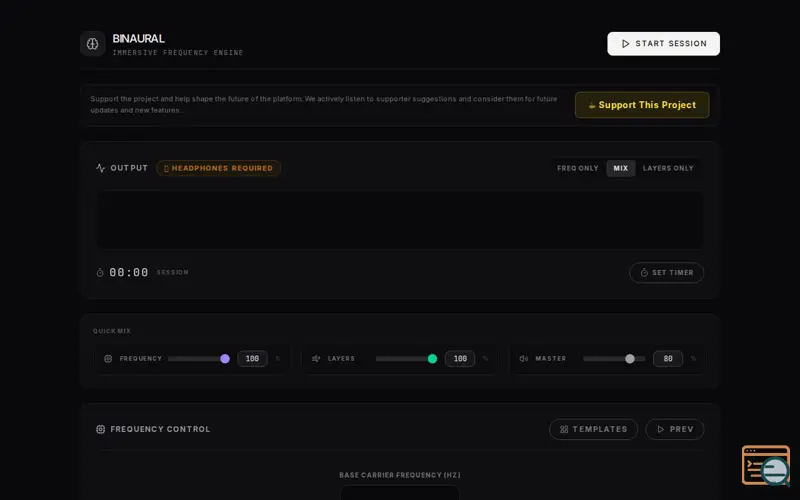 Screenshot of Binaural Online