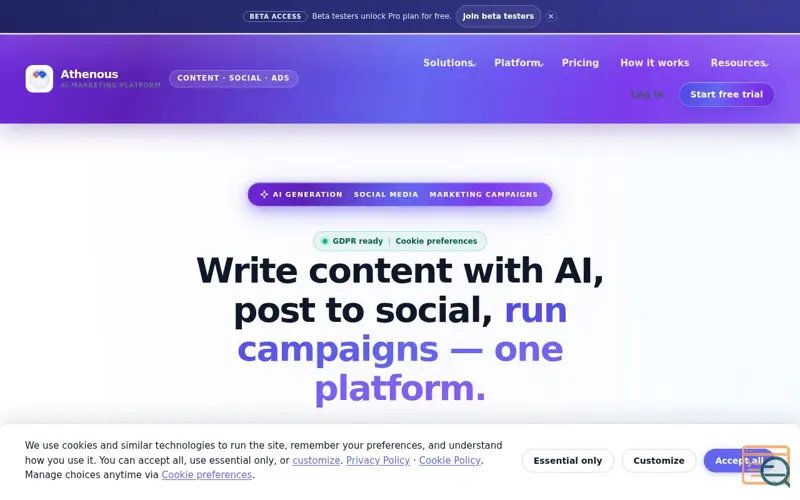 Screenshot of Athenous
