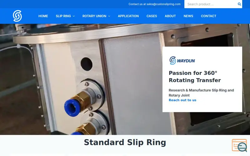 Screenshot of Slip Ring and Rotary Joint