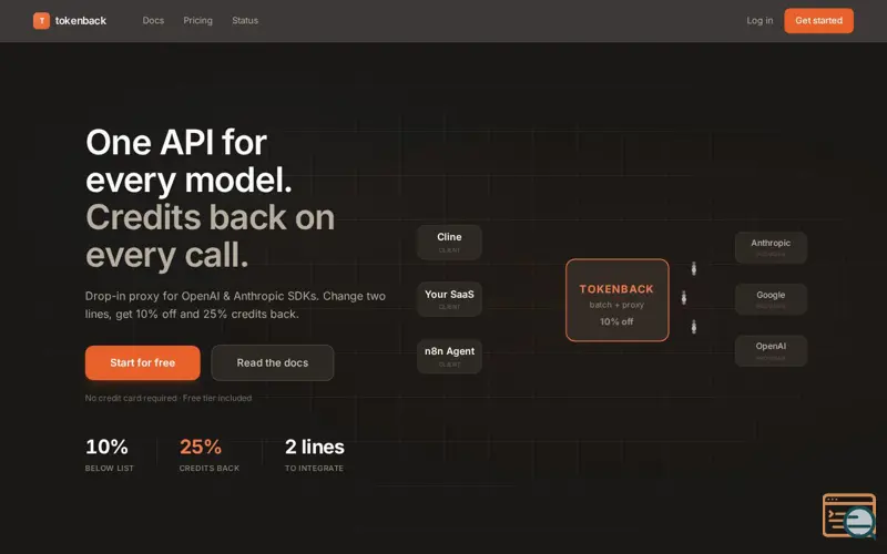 Screenshot of TokenBack