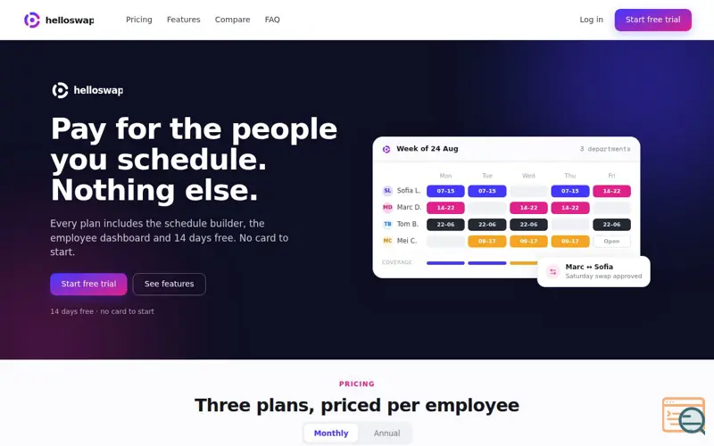 Screenshot of Helloswap