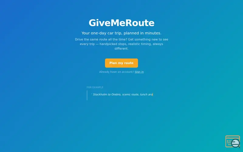Screenshot of Give Me Route