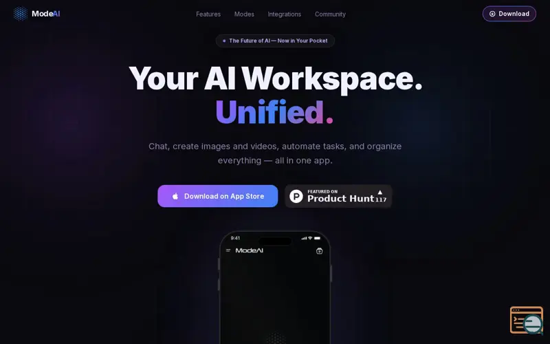 Screenshot of Mode AI