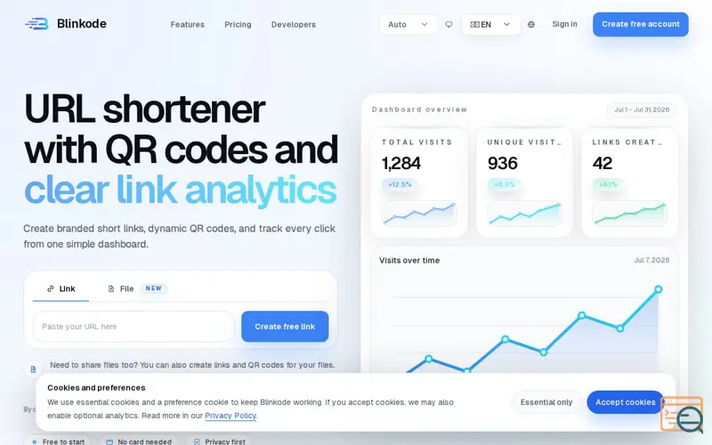 Screenshot of Blinkode