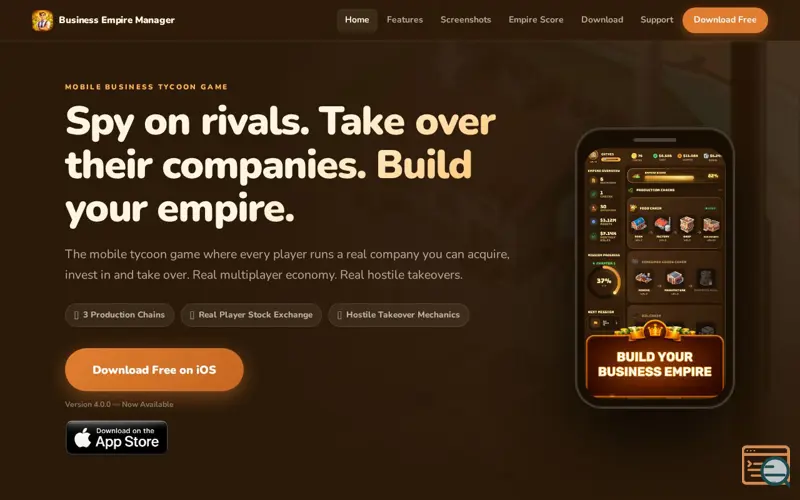 Screenshot of Business Empire Manager