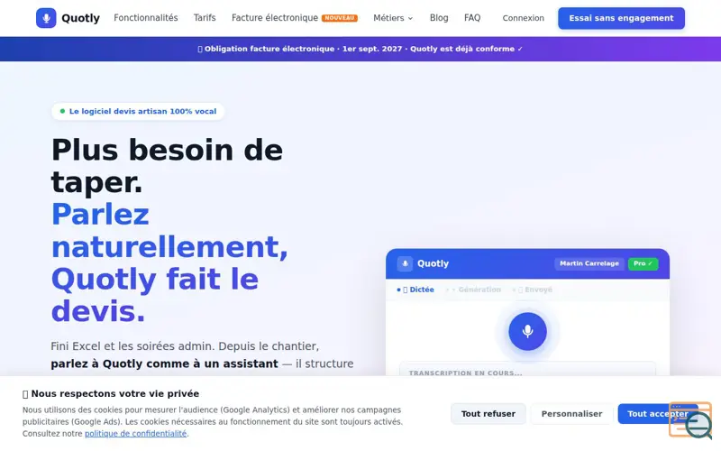 Screenshot of Quotly