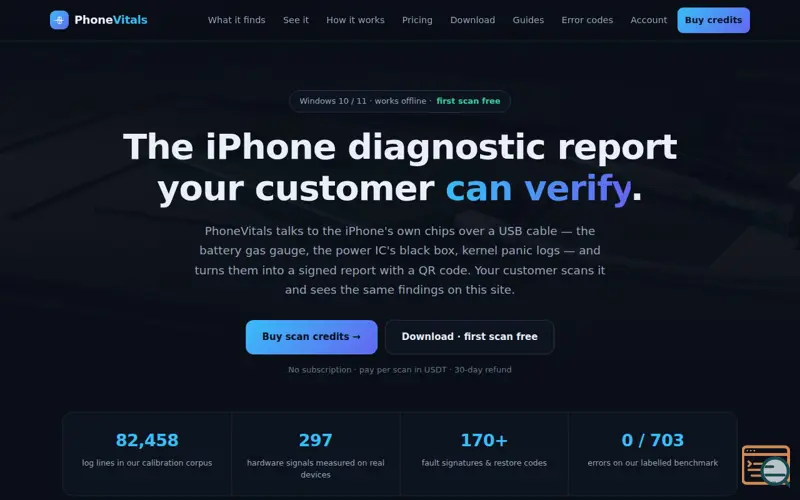 Screenshot of PhoneVitals