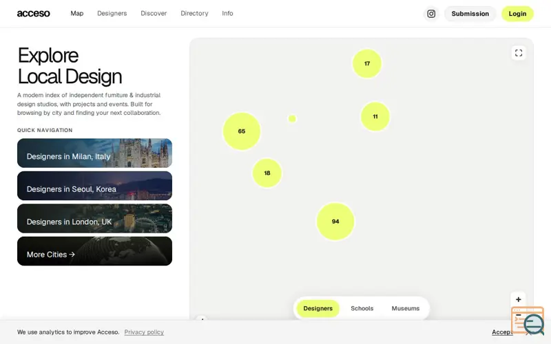 Screenshot of Acceso Design