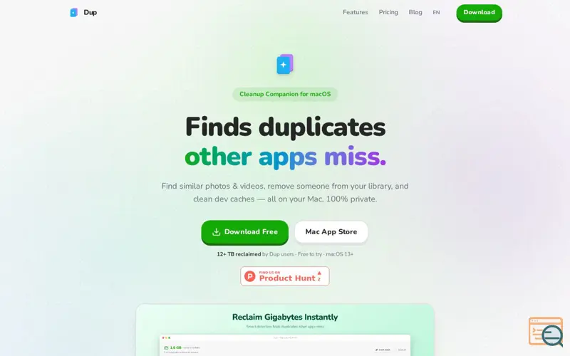Screenshot of Dup
