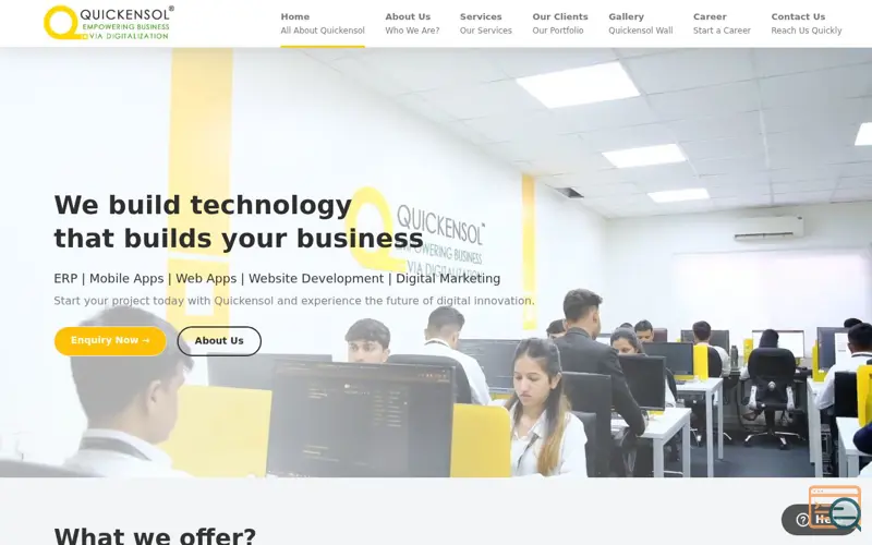 Screenshot of Quickensol Software Development Company