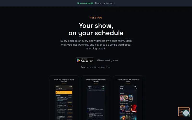 Screenshot of Teletog · spoiler-safe episode chat