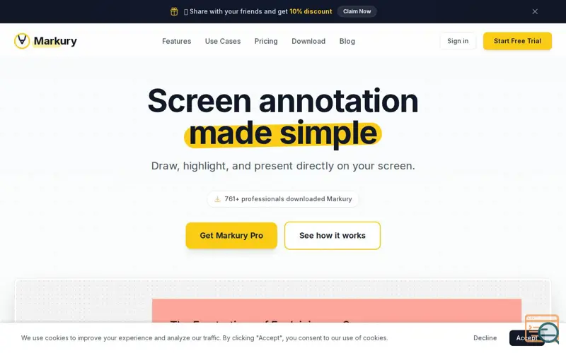 Screenshot of Markury