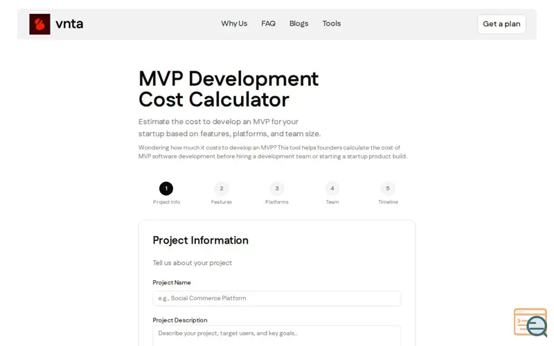 Screenshot of AI MVP Cost Calculator