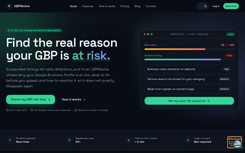 Screenshot of GBPRevive