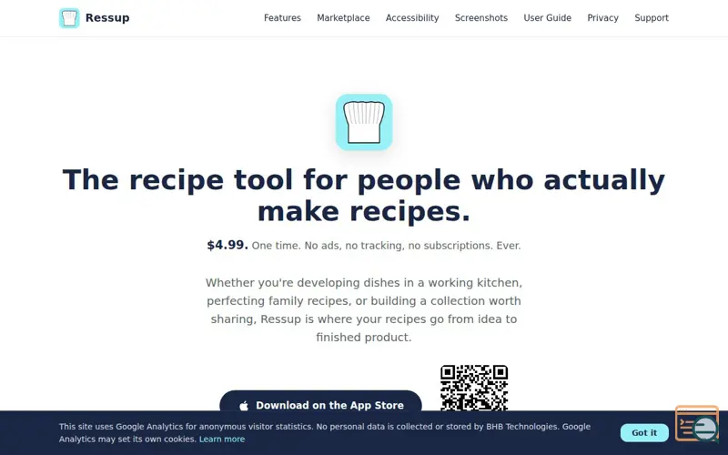 Screenshot of Ressup, a launch using DreamHost Email