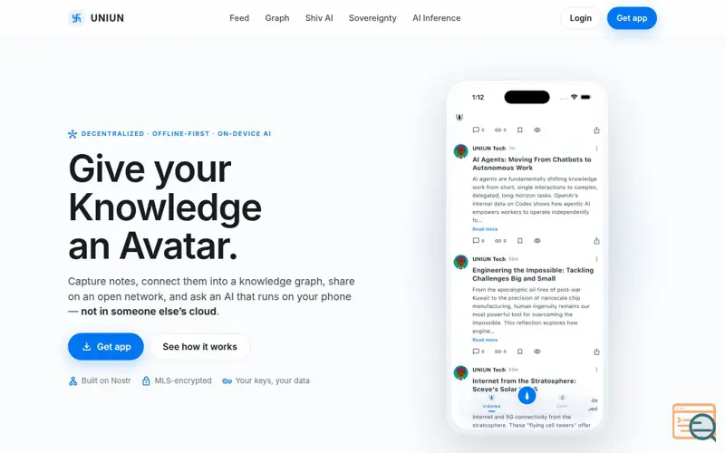 Screenshot of UNIUN — Give your knowledge an Avatar