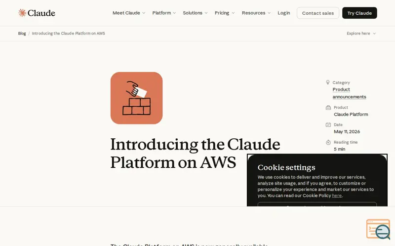 Screenshot of Claude Platform on AWS