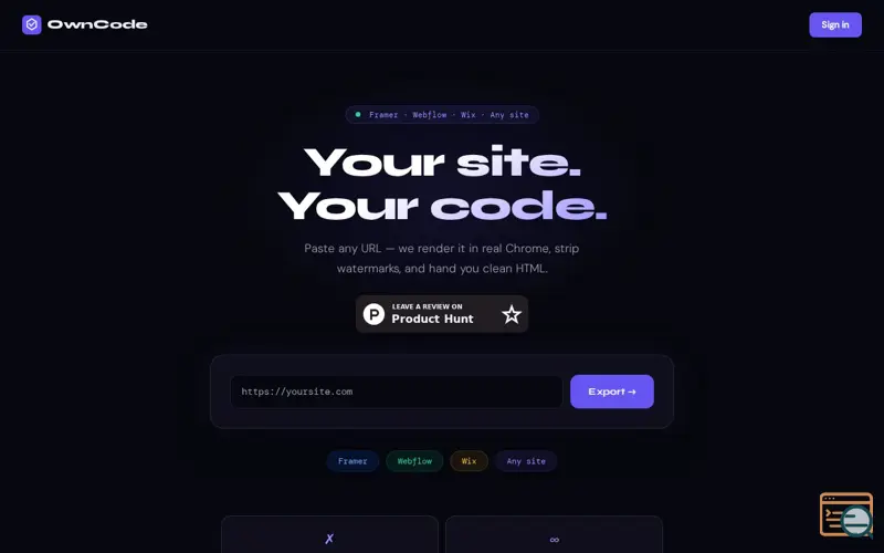 Screenshot of OwnCode