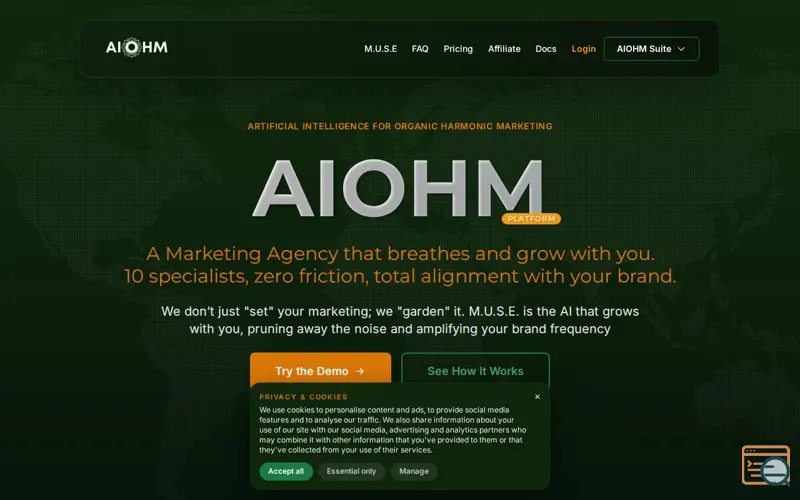 Screenshot of AIOHM Platform