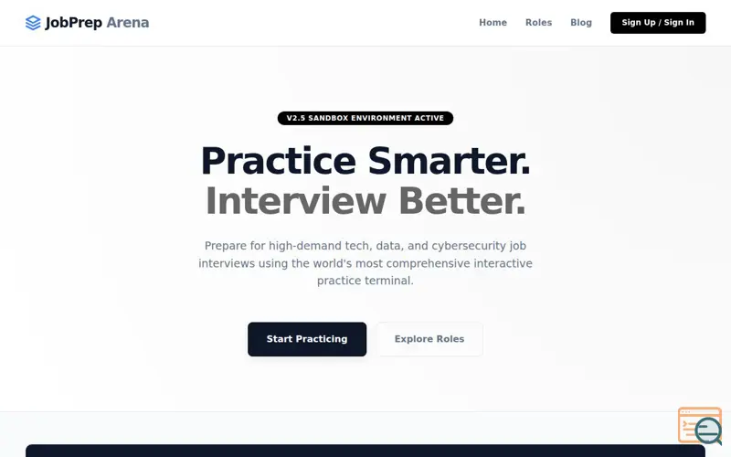 Screenshot of JobPrep Arena, a launch using DoveServer